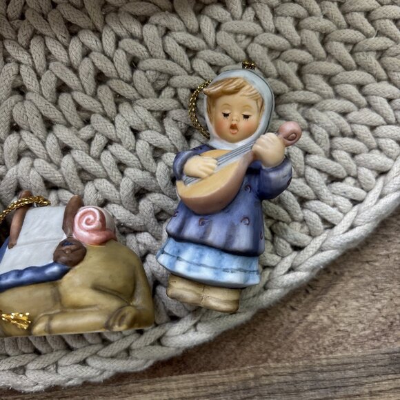 Berta Hummel Nativity Ornaments Set Camel Angel Standing Girl w Lute Goebel 2000 - Picture 5 of 9